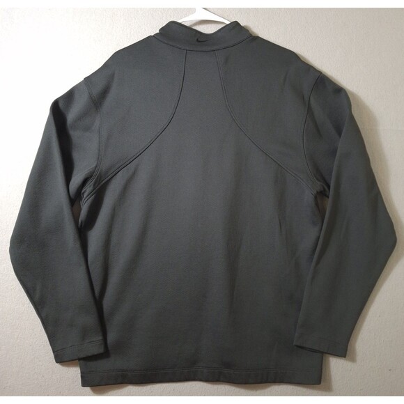 Nike Golf Cover Up Jacket Dri-Fit Mens L Heathered Black 1/4 Zip Sweater - Picture 6 of 9